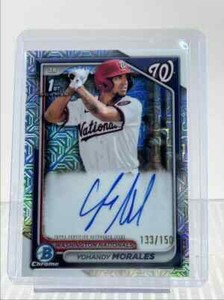 YOHANDY MORALES 2024 BOWMAN CHROME 1ST AUTOGRAPH HTA CHOICE AUTO 133/150