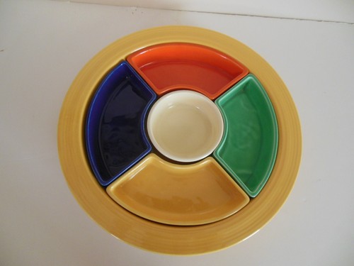 Vintage Homer Laughlin Fiesta ware Fiesta Relish Tray 5 Original Colors - Picture 4 of 4