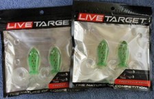 TWO-2 Packs LiveTarget FSF75T512 Freestyle Frog 3" Fl Green/Yellow 4 Lures! NEW