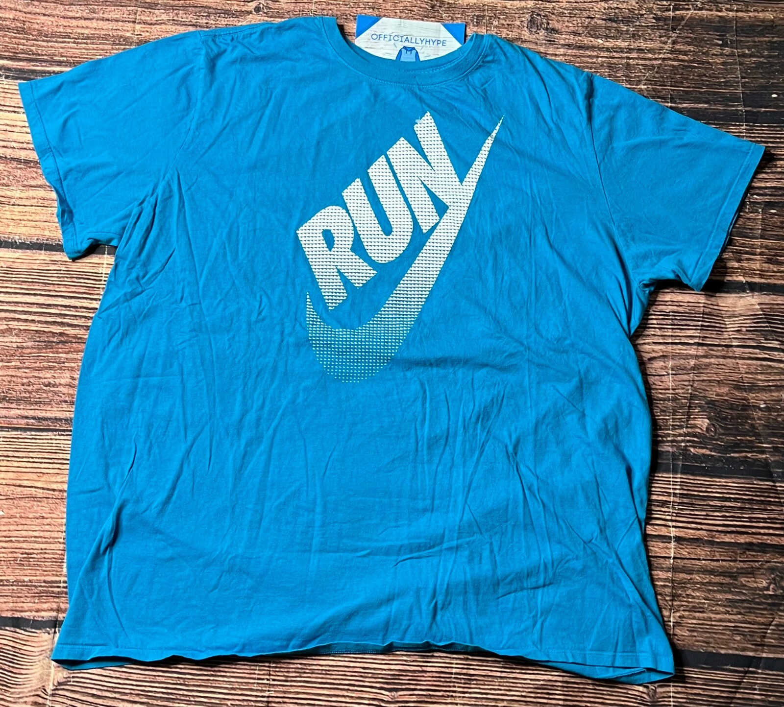 Nike Run Athletic Cut Big Swoosh T Shirt Size 3XL Gem