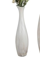 Deko Flaschenvase Marmor Rund H. 40Cm Creme Braun Keramik Formano