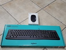 Logitech Bundle K120 Ergonomic Desktop Wired Keyboard USB Black NEW B100 Corded