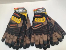 FIRM GRIP TradeMaster Gloves, Large, Tan, Duck Canvas Back, Breathable, 4 Pairs