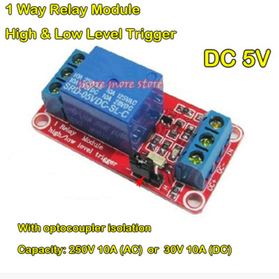 DC 5V 1 Way Relay Trigger Optocoupler Isolated Switch High & Low Level Board