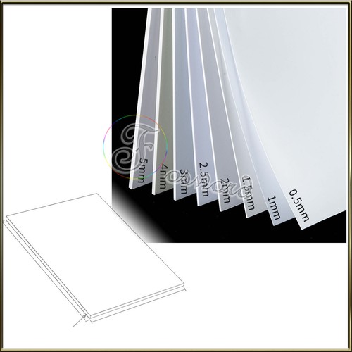 ABS Sheet White Plastic Plate Board DIY Model Cutter Size 0.5 1 1.5 2 3mm  200 | eBay