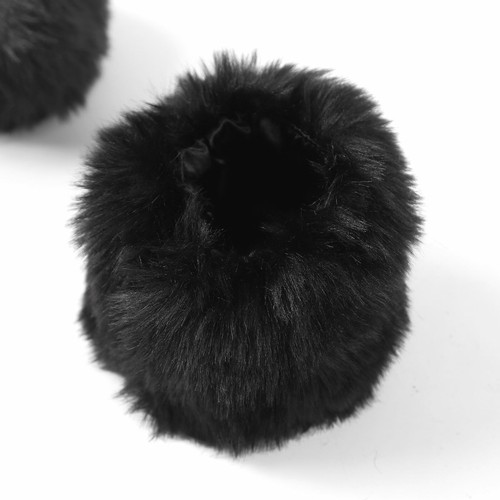 Women Winter Faux Fur Furry Solid Color Leg Warmer w/Cuffs fluffy FOOTLESS SOCKS - Picture 9 of 49