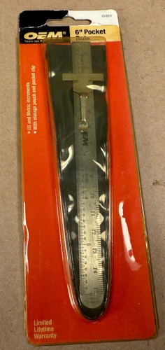 OEM Tools Stainless Steel Pocket Rule Fabrication Tools 6" Inch 25353 -FREE SHIP