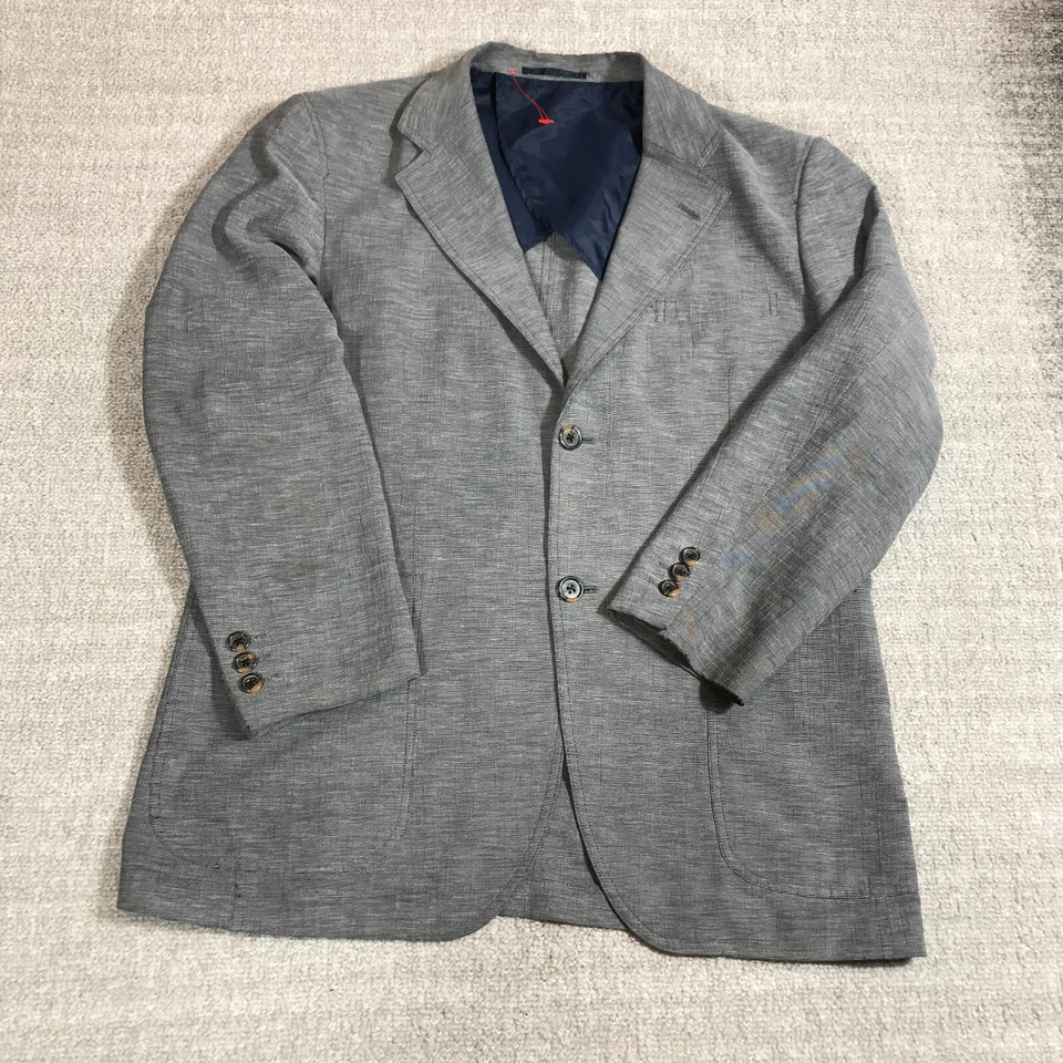 Blazer Gianni Valentino Para Hombre Abrigo Deportivo Mediano Dos Botones Gris Chaqueta Italia Foto 2 de 4