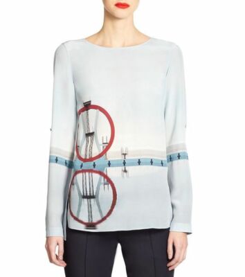 Akris punto Diving Board Printed Blouse SZ 38 = US 6 - NWOT