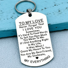 To My Love Keychain Gift For Husband Wife Anniversary Valentines Keyring Him Her