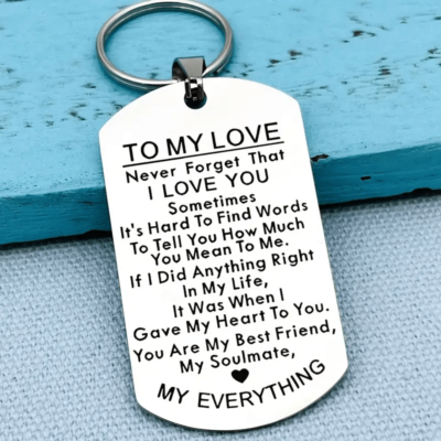 To My Love Keychain Gift For Husband Wife Anniversary Valentines Keyring  Him Her