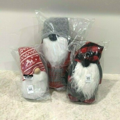 Pottery Barn Plush holiday GNOME small medium large Christmas set of 3 ...