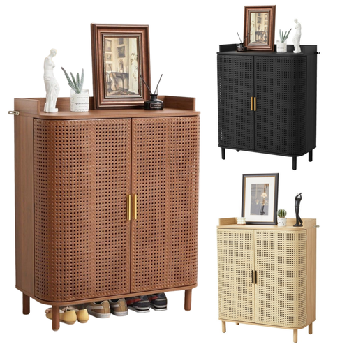 Shoe Cabinet Storage Organizer Entryway Shoe Rack With Doors Shelves Cupboard