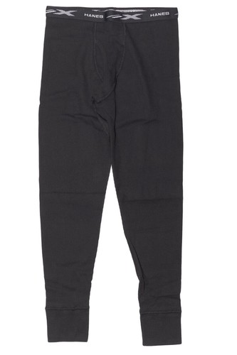 New Large Black Hanes X-Temp Boys Thermal Rib Knit Set Includes Top & Bottom - Picture 3 of 7