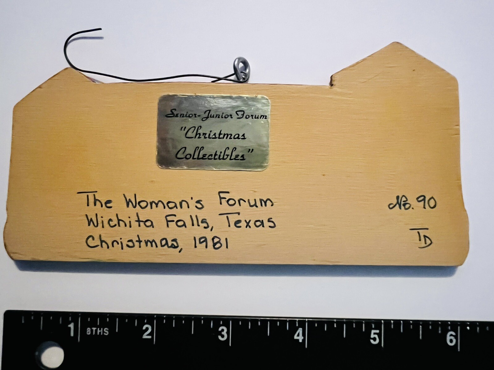 Woman’s Forum Wichita Falls Tx Christmas Wooden ornament Vintage