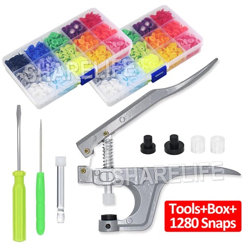 KAM Snap Buttons 1500PCS T5 Plastic Press Stud Cloth Pliers Machine Sewing Tools - Picture 14 of 16