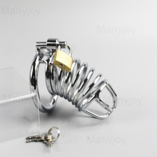 Stainless Steel Chastity Cage Lock Penis Device Virginity Protect 3 Size Rings