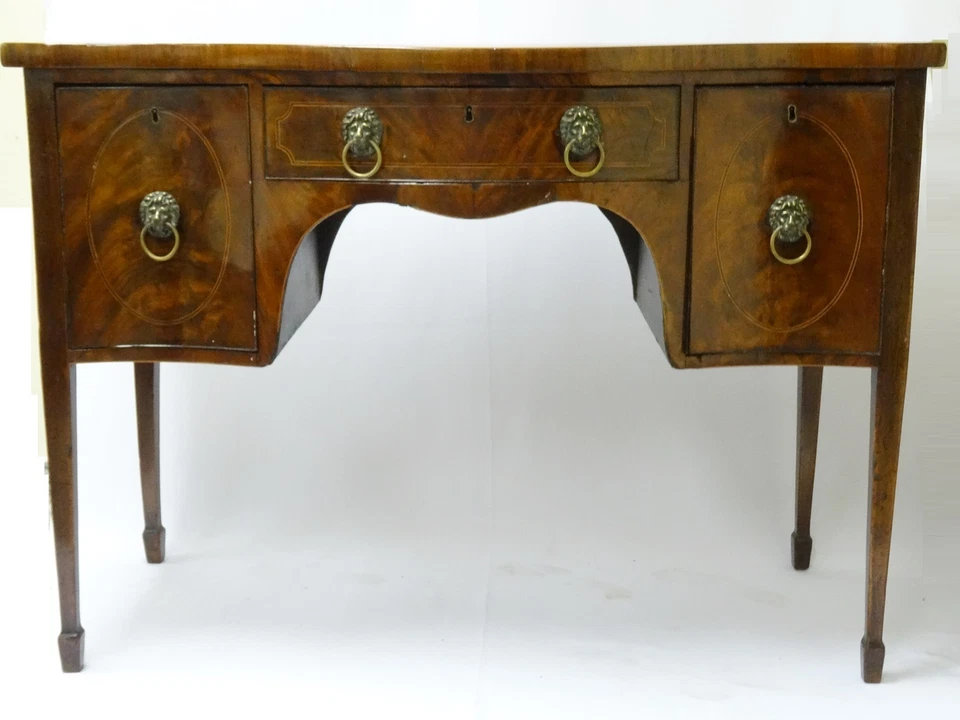 RARO APARADOR ANTIGUO 18 c. GEORGE III CAOBA CON INCRUSTACIONES BLANCO HEPPLE c .1780 Foto 3 de 4