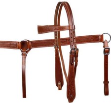 Western Saddle Horse Tooled Leather Tack Set Bridle Headstall  Breast Collar