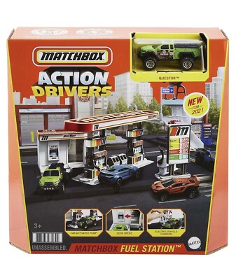 Matchbox Action Drivers Fuel Station Playset New