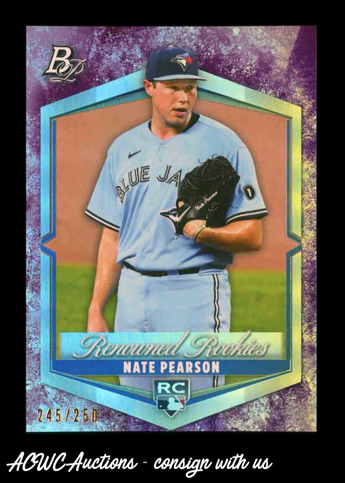 2021 Bowman Platinum - Renowned Rookies - Purple #RR9 Nate Pearson #d 245/250