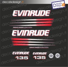 Adesivi motore marino fuoribordo Evinrude 135 cv ficht r injection gommone barca