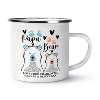 Personalisierte Papa BäR Emaille Tasse Becher Papa Vatertag Opa Liebe Geburtstag