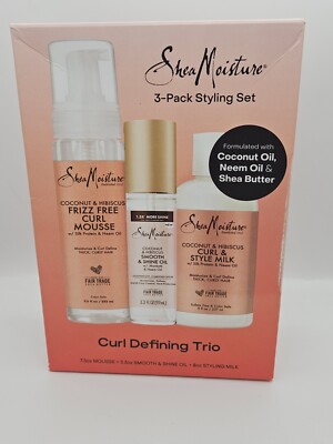 Shea Moisture - 3 Pack Styling Set - Mousse, Smooth Shine Oil, Curl Style Milk