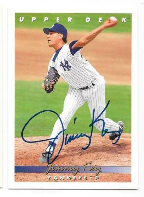 JIMMY KEY 1993 UPPER DECK AUTOGRAPHED SIGNED # 543 NEW YORK YANKEES