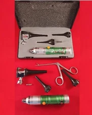 New LED LENS Fiber optic Veterinary Otoscope kit +1 MICRO FORCEP +1 BULB 