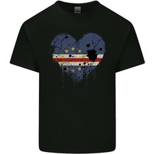 Camiseta Love Cabo Verde Bandera Día Verde Fútbol Hombre Algodón Ligero