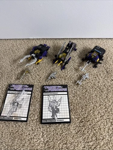 Transformers G1 Bombshell Lot 3 Figure Insecticon Beetle 1985 Takara Hasbro