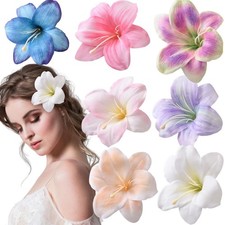 7 Pcs Lily Flower Hair Clips Artificial Lily Hairpin Floral Barrettes Hair Ac...