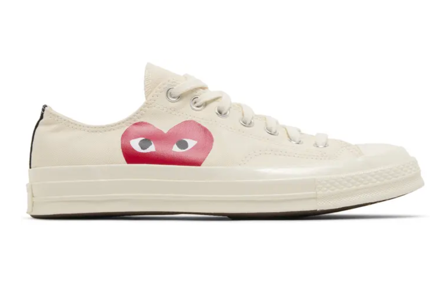 SIZE 4 MENS / 6 WMNS - Converse Comme Des Garcons Play Chuck 70 A08795C CREAM