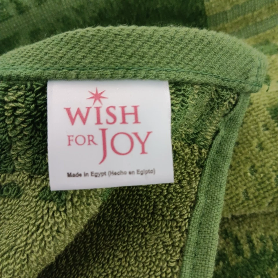 Набор из 3 100% хлопковых полотенец Wish For Joy Christmas Moose Bath зеленая шахматная доска - Изображение 2 из 4