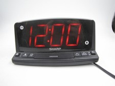 Sharp SPC1225 Digital LED Alarm Clock Black Large Display Snooze Electric Plug