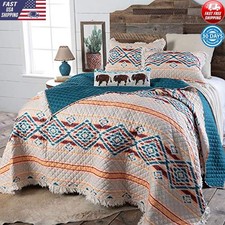 Twin Quilt Set Southwest Aztec Diamond 2 Piece Soft Comfortable Bedding New