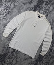 Vintage Burberry Rugby Long Sleeve Polo Shirt Men Size S White