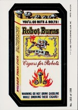 1980 Topps Wacky Packages Robot Burns Cigars for Robots #183