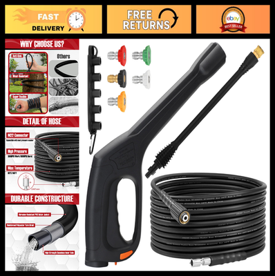 #ad #ad Pressure Washer Spray Gun amp; 32FT Hose Extension Wand 5 Nozzle Tips Universal $79.99
