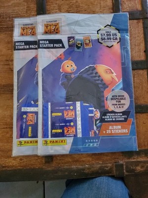 2 Packs Panini Despicable Me 4 Mega Starter Pack, 1 Sticker Album + 25 Stickers 