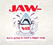 JAWS Shark Cut Sticker Decal Movie Horror Film Coffee Going to Need a Bigger Mug
