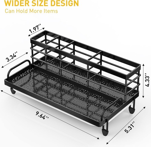 Organizador de carrito de fregadero de cocina Cisily, jabón antideslizante a prueba de óxido negro, negro - Imagen 2 de 8