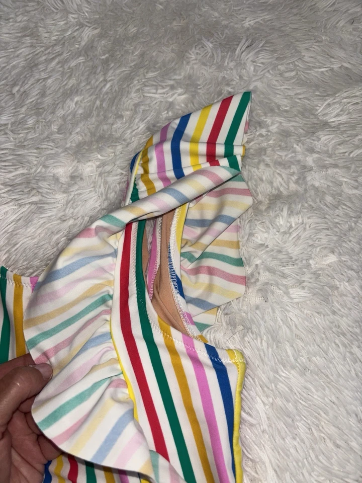 Crewcuts meninas tamanho. 10 peças listradas arco-íris. maiô. Exc. qualidade e estado - Imagem 3 de 4