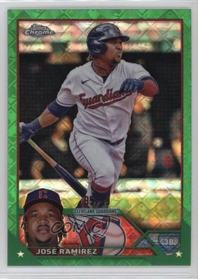 2023 Topps Chrome Logofractor Edition Green Refractor 95/99 Jose Ramirez 0s1o