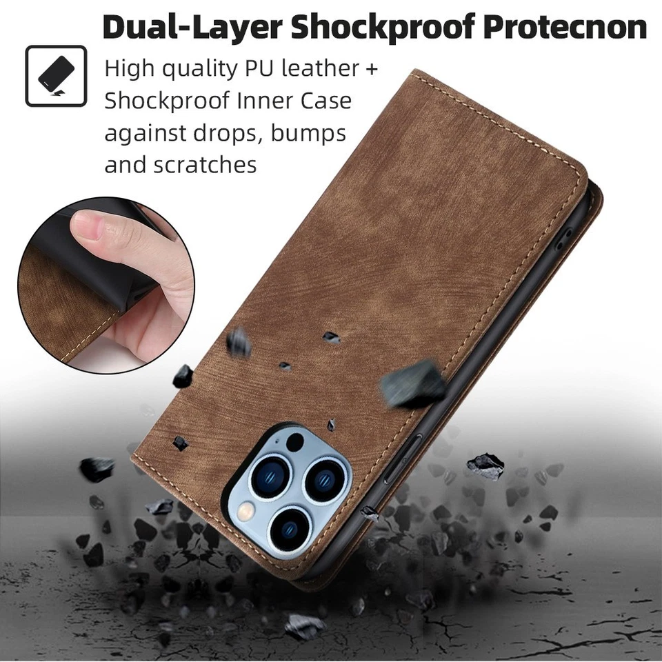 Leather Case For Honor 8 9 20 80 90 100 200 400 Flip Mobile Cover Card Holder - Image 3 of 4