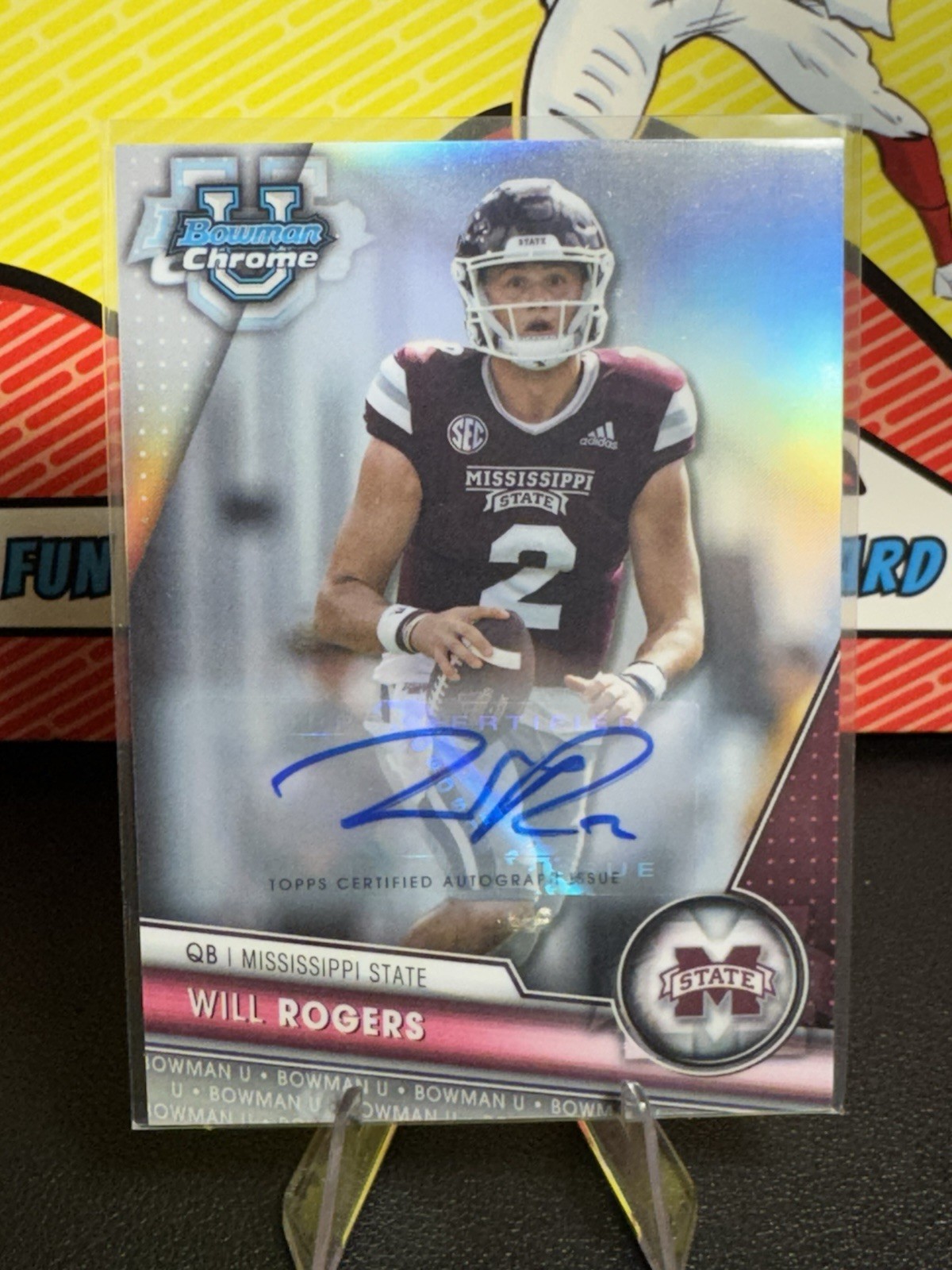 2023 Bowman University Chrome  Autographs Will Rogers #179 Refractor /499 RC