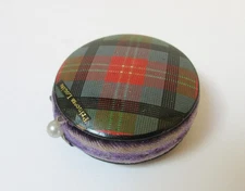Antique Tartanware Disc Pin Cushion Princess Louise with Photo Image
