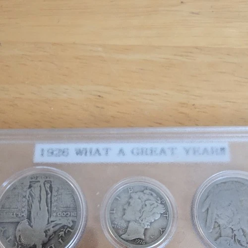 1926 US Coin Collection - Standing Liberty Quarter, Mercury Dime, Buffalo Nicke…