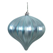 Vickerman UV Treated Onion Christmas Ornaments in Matte Baby Blue (Set of 3)